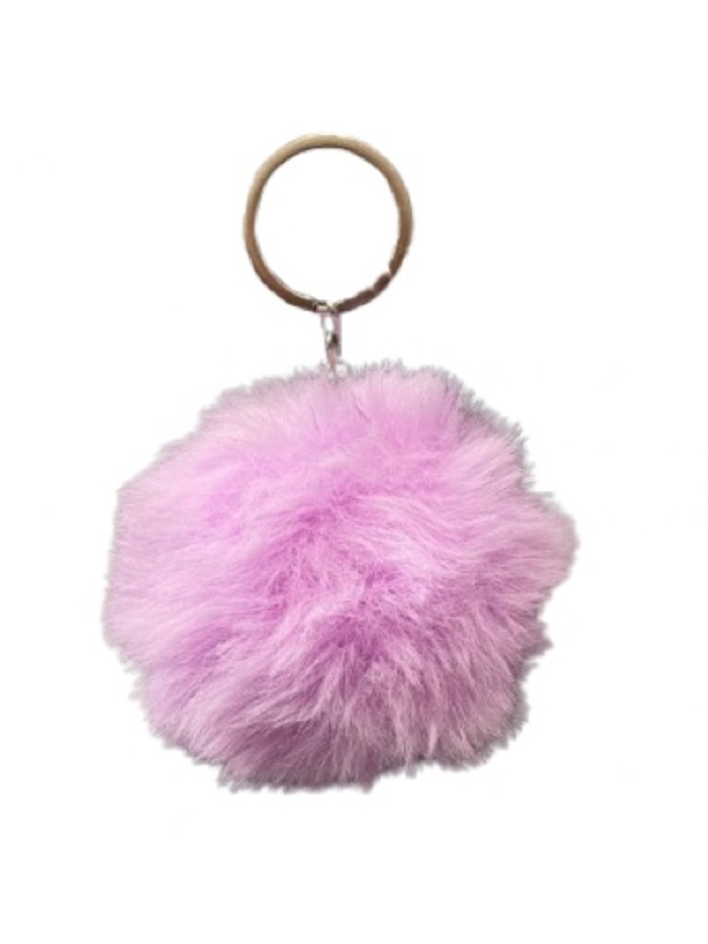 Keychain-Fluffy Faux Fur Pink Pom Pom -New